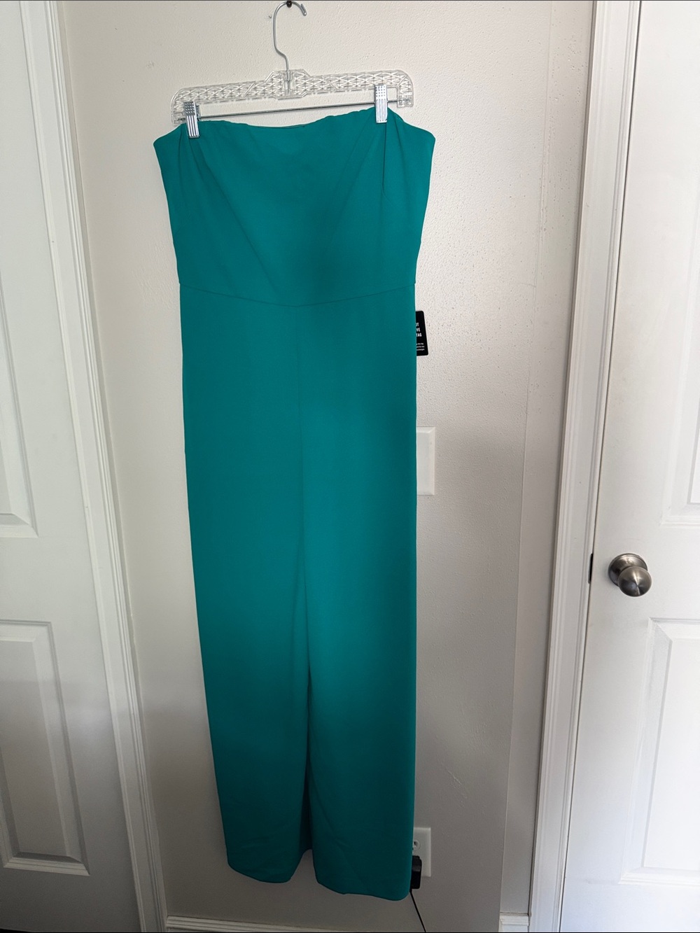 Express Strapless Teal Jumpsuit